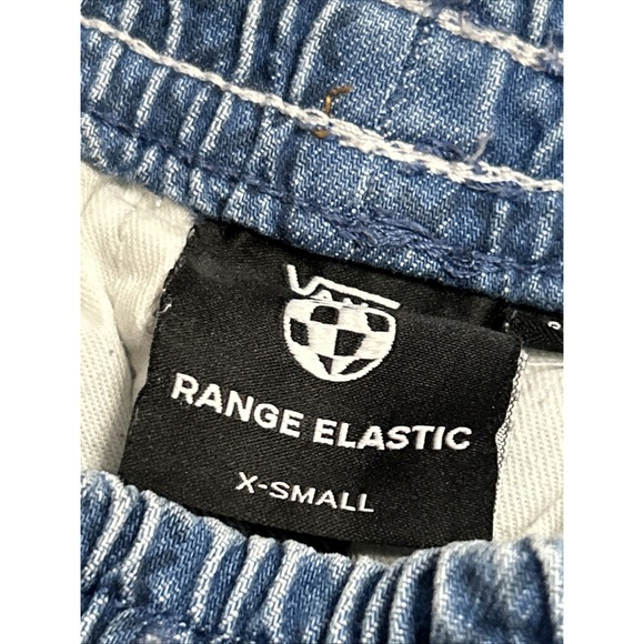 Women's Vans Range Elastic Drawstring Mended Check Range Crop Jeans XS Skate Y2K - Picture 6 of 8